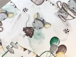 Простирадло бавовняне Moontime в коляску "Мишки в чашках" - мініатюра 3