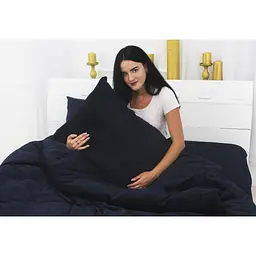 Постільна білизна MirSon Велюр Winter Frost 28-0006 Navy blue Velvet King Size (2200003998788) - мініатюра 4