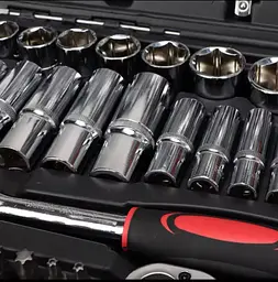 Універсальний автомобільний набір інструментів 216 предметів комплект ключів та головок у валізі для авто та дому - мініатюра 9