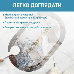 Суперпоглинаючий Діатомітовий Килимок Aquarius для ванної 50х80 см Овал Світло-Сірий Мармур - мініатюра 7