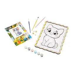 Картина по номерах "Котик" PuzzleOK Puz-22945 формат А4 пензлик, фарби, кріплення для стіни