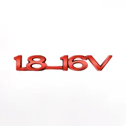 Емблема напис 1.8-16V Червона 13х85 мм (Завод) - мініатюра 2