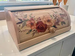 Хлібниця деревʼяна класична з принтом 38×27×17 см - мініатюра 9