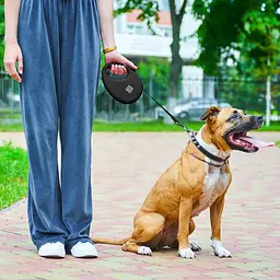 Повідець-рулетка для собак Waudog R-leash з контейнером для пакетів, світловідбивна стрічка, М до 20 кг, 5 м чорний - мініатюра 9