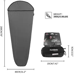 Вкладиш в спальник Naturehike NH17N002-D Grey - мініатюра 2