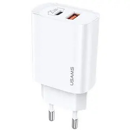 Зарядний пристрій 2 порти Usams T35 USB-A + TYPE-C QC PD3.0 20 W 3A - мініатюра 2