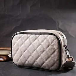 Жіноча сумка через плече на одне відділення з натуральної шкіри Vintage 22383 біла - мініатюра 10