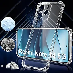 TPU чохол GETMAN Ease logo посилені кути Full Camera для Xiaomi Redmi Note 14 4G (Europe version) Безбарвний (прозорий) - мініатюра 2