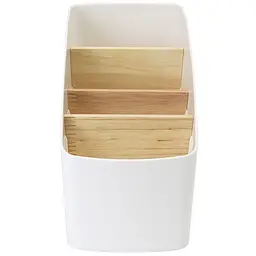 Органайзер для дрібниць MVM, білий з деревом (FH-01 WHITE/WOOD)