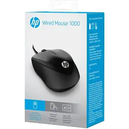 Комп'ютерна мишка HP 1000 Wired Mouse 3 кн. 1200 dpi чорна (4QM14AA)
