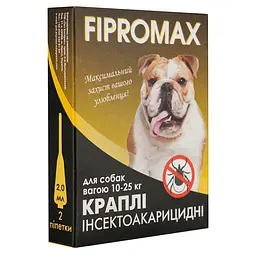 Краплі Fipromax проти бліх та кліщів, для середніх собак вагою 10-25 кг 2 піпетки - мініатюра 2