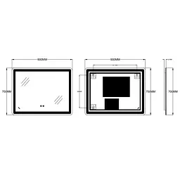 Дзеркало Zerix Mirra MR05-90x70-Reverse з LED Touch, Anti-fog, димером, регулятором яскравості ZX6059 - мініатюра 3
