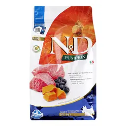 Сухий беззерновий корм для дорослих собак малих порід Farmina N&D Grain Free Pumpkin Dog Lamb&Blueberry Adult Mini, гарбуз, ягня та чорниця, 800 г - мініатюра 2