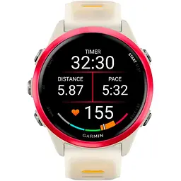 Смарт-годинник Garmin Forerunner 570 42mm Raspberry Aluminum with Translucent Bone/Mango Band (010-02970-02) [142393] - мініатюра 6