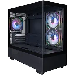 Корпус 1stPlayer Mi5-BK-2FC7R-1FC7, чорний, без БЖ, Mini Tower, Micro ATX / Mini ITX, 1xUSB 3.0 / 1xUSB 2.0, макс. CPU - 185 мм /
