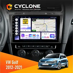 Штатна магнітола Volkswagen Golf 2012-2021 Cyclone C10-011 4x64, DSP Cyclone (НФ-00005321)