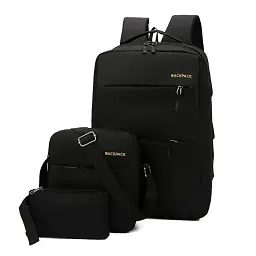 Універсальний набір рюкзак + сумка + гаманець Back-pack 3 в 1 Чорний - мініатюра 4