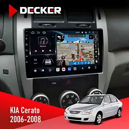 Штатна магнітола KIA Cerato 2006-2008 Conditioner Decker D9-011 4x64, DSP, 4G, 360 Decker (НФ-00005844)