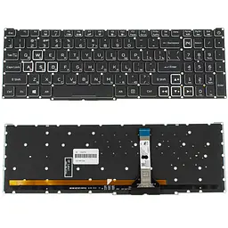 Клавіатура для ноутбука ACER (Nitro: AN517-55) rus, black, без фрейму, підсвічування клавіш RGB (оригінал)
