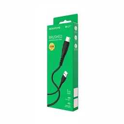 Кабель Borofone BX37 Wieldy USB Type-C 3A провід для зарядки смартфона/телефону 1 м чорний - мініатюра 2