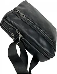 Чоловіча шкіряна сумка через плече чорна TIDING BAG sum0028775 - мініатюра 5