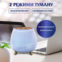 Зволожувач повітря аромадифузор з підсвічуванням 140 мл, білий Holdmay HPKP6049W - мініатюра 4