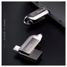 Флеш-накопичувач USB-A/C Hoco UD8 Smart Type-C USB drive 64Gb сріблястий - мініатюра 2