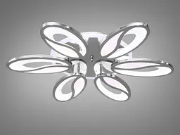Люстра стельова LED Diasha 8090/6HR, 105W, 4100K/3200K/6500K, метал, акрил, сучасний стиль, з пультом, диммером - мініатюра 3