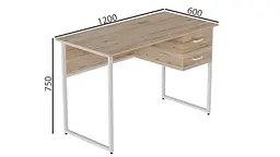 Комп'ютерний стіл Ferrum-decor Таккота 75x120x60 білий ДСП Дуб Артізан 32мм (FRD-102096) - мініатюра 3