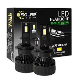 Автолампа Solar LED H7 12/24V 100W 9000Lm 6500K CSP3570 2шт(8607S2)