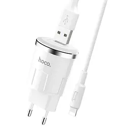 Мережевий зарядний пристрій 1USB Hoco C37A 2.4A White + USB Cable iPhone 8 - мініатюра 2