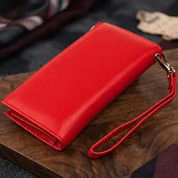 Гаманець шкіряний жіночий на хлястику з кнопкою ST Leather 19281 червоний - мініатюра 4