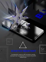 Захисне скло на екран для Apple iPhone 11 Pro Max/Xs Max, Space Black Icon, 2.5D загартоване скло на весь екран, глянцеве, плоске, з чорною рамкою, олеофобне, 9H, клейовий шар по всій поверхні, з сіткою для захисту динаміка, ArmorStandart (ARM59208) - мініатюра 2