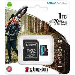 Карта пам'яті Kingston 1TB microSDXC сlass 10 UHS-I U3 V30 A2 Canvas Go Plus G4 (SDCG4/1TB) - мініатюра 3