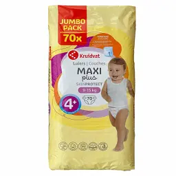 Дитячі підгузки Kruidvat 4+ (9-15 кг) 70 шт JUMBO PACK