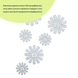 Дзеркальний декор Wall Sticker SW-00002519 акриловий самоклеючий Квіти 6 шт. срібло - мініатюра 2