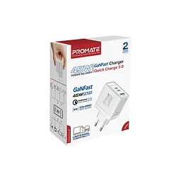 Зарядний пристрій Promate powerport-45 2xUSB-C PD + USB-A QC 45 Вт білий (powerport-45.white) - мініатюра 7