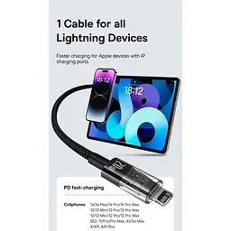Кабель Baseus Gem Fast-Charging Data Cable Type-C to Lightning 20W 2m purple (P10373001511-01) - мініатюра 11