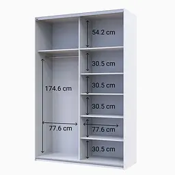 Шафа-купе Doros G-Caiser 2 ДСП/3 частини 160х60х240 см Білий (42002104) - мініатюра 2