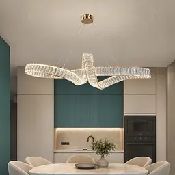 Велика лінійна золота кришталева LED люстра Artlight 549-1000GD довжиною 98 см, 138W, пульт та диммер