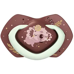 Пустушка Canpol babies Sleepy Koala силіконова симетрична 0-6 міс. 2 шт. бордова з рожевим (22/658_pin) - мініатюра 3