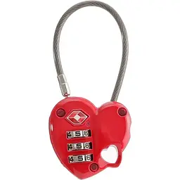 Брелок-замок Munkees 3606 TSA Combi Lock Heart Червоний