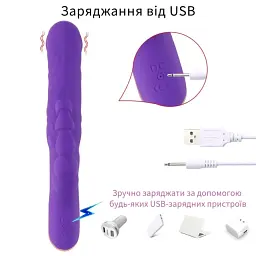Вібратор кролик 3 в 1 I'MCUM Triple Pleasure Fantasy Фіолетовий (IM-ZDB002) - мініатюра 7