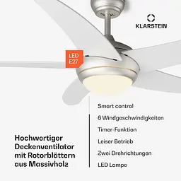 Стельовий вентилятор Klarstein Bolero Smart 55 Вт (10046082) - мініатюра 7