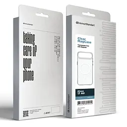 Чехол Apple iPhone 17 Air, Clear MagCase, прозрачный, ударопрочный, магнитный, панель-накладка с поддержкой MagSafe, поддержка беспроводной зарядки MagSafe, защита всего корпуса, TPU+PC, ArmorStandart (ARM86254) - мініатюра 5
