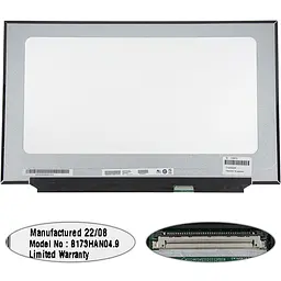 УЦЕНКА!Матриця 17.3 B173HAN04.9 (1920*1080 40pin(eDP IPS 144HZ 300cd/m2 45% NTSC) LED SLIM(без планок та вушок) матова