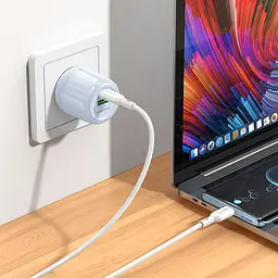 МЗП Borofone BA94A Lustrous PD30W+QC3.0 (1USB-A/1C) Blue - мініатюра 3