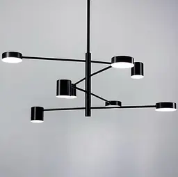 Сучасна чорна LED люстра FLEA з ріжками, що регулюються по осі Line.F DE 31/8 BK - мініатюра 7