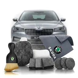 Набір для догляду за авто Skoda (рушник і щітка з логотипом + набір для мийки) 12 одиниць