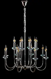 Велика двоярусна люстра зі свічками Splendid Ray L9048/8+8 (silver), хром, 16 ламп E14, діаметр 75 см - мініатюра 2